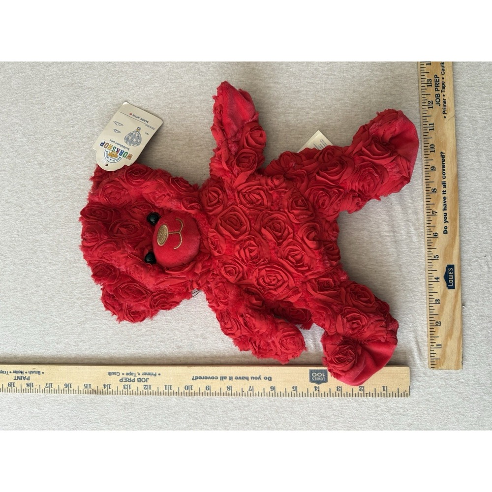 BAB Build A Bear Workshop Red Rose Floral 14" Bear Collectible Plush Toy 2021